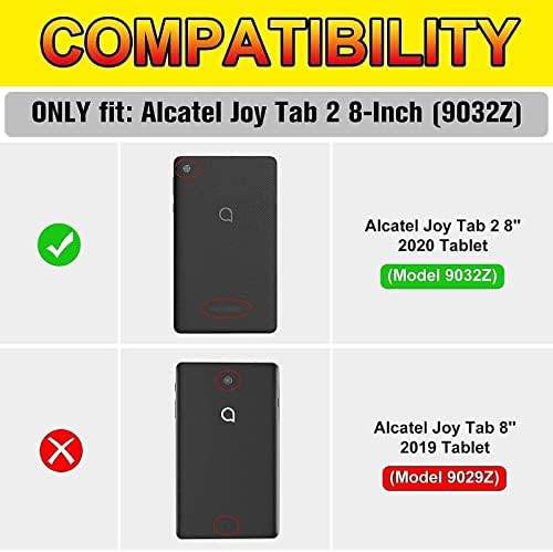Procase Kids Case עבור Alcatel Joy Tab 2 Tablet 8 אינץ '2020 צרור שחרור עם [2 חבילות] מגן מסך